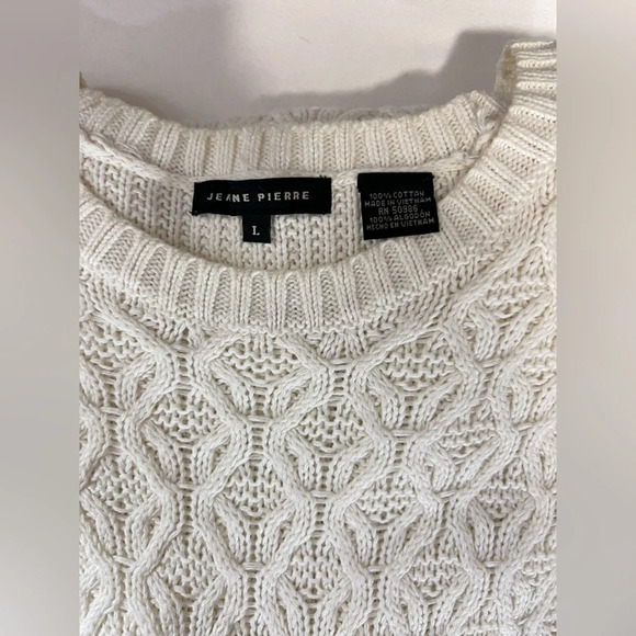 JEANNE PIERRE‎ Ivory cable knit sweater size L. - Picture 10 of 11